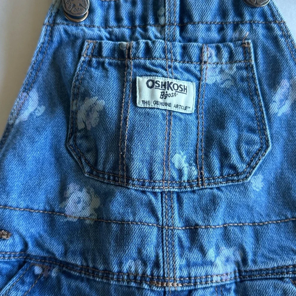 Girls vintage Osh Kosh B’gosh denim blue jean overalls outfit size‎ 2T
